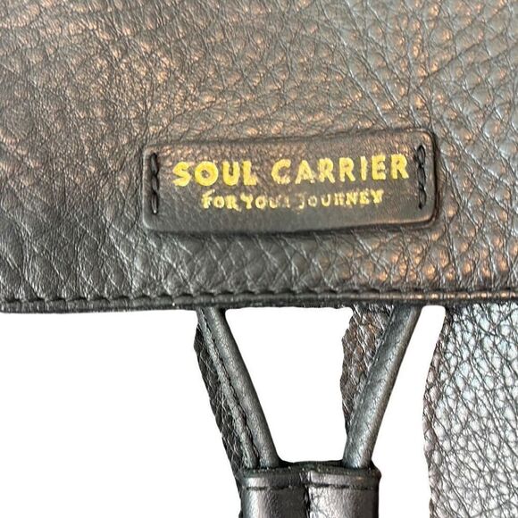 Soul Carrier Black Thick Leather Luxury Designer Backpack Purse Bag main image 6
